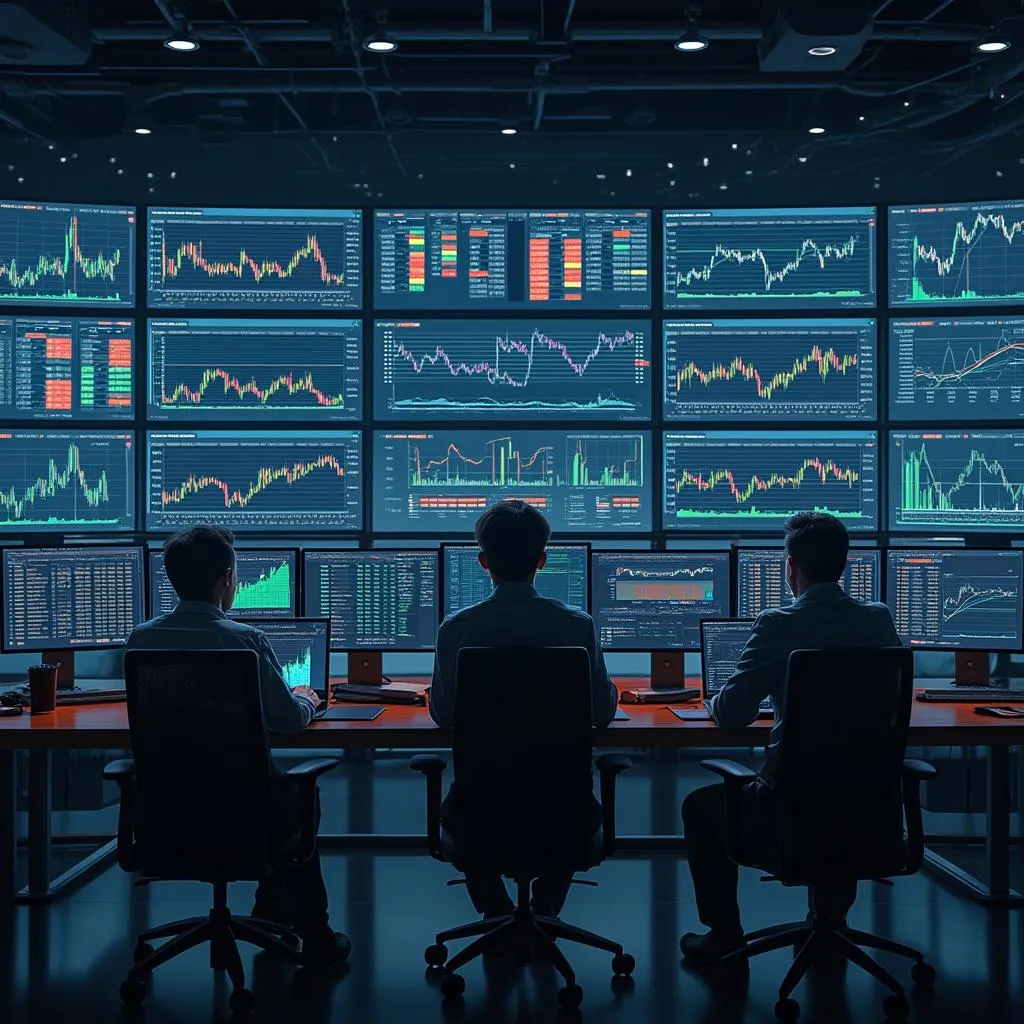 Tím finančných analytikov pri práci